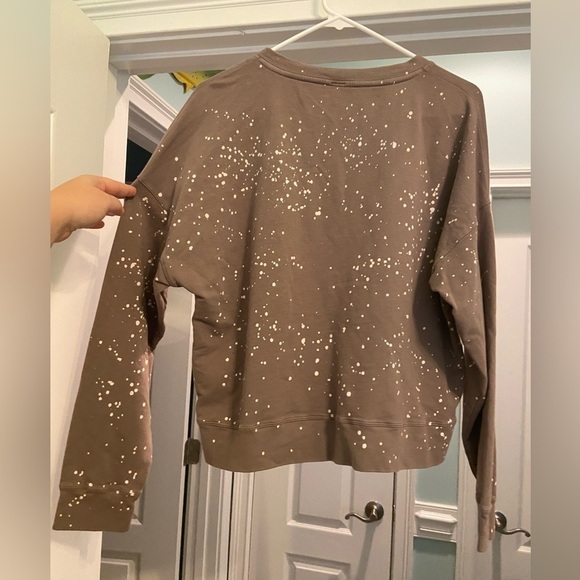 Revolve Bobi Los Angeles Bleach Splatter Terry Cropped Sweatshirt - Picture 4 of 7